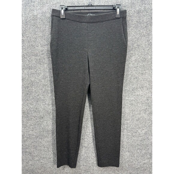 Theory Thaniel K Idol Jersey Crop Pants Size 4 Charcoal Gray Wool Blend Pull On - Picture 1 of 12